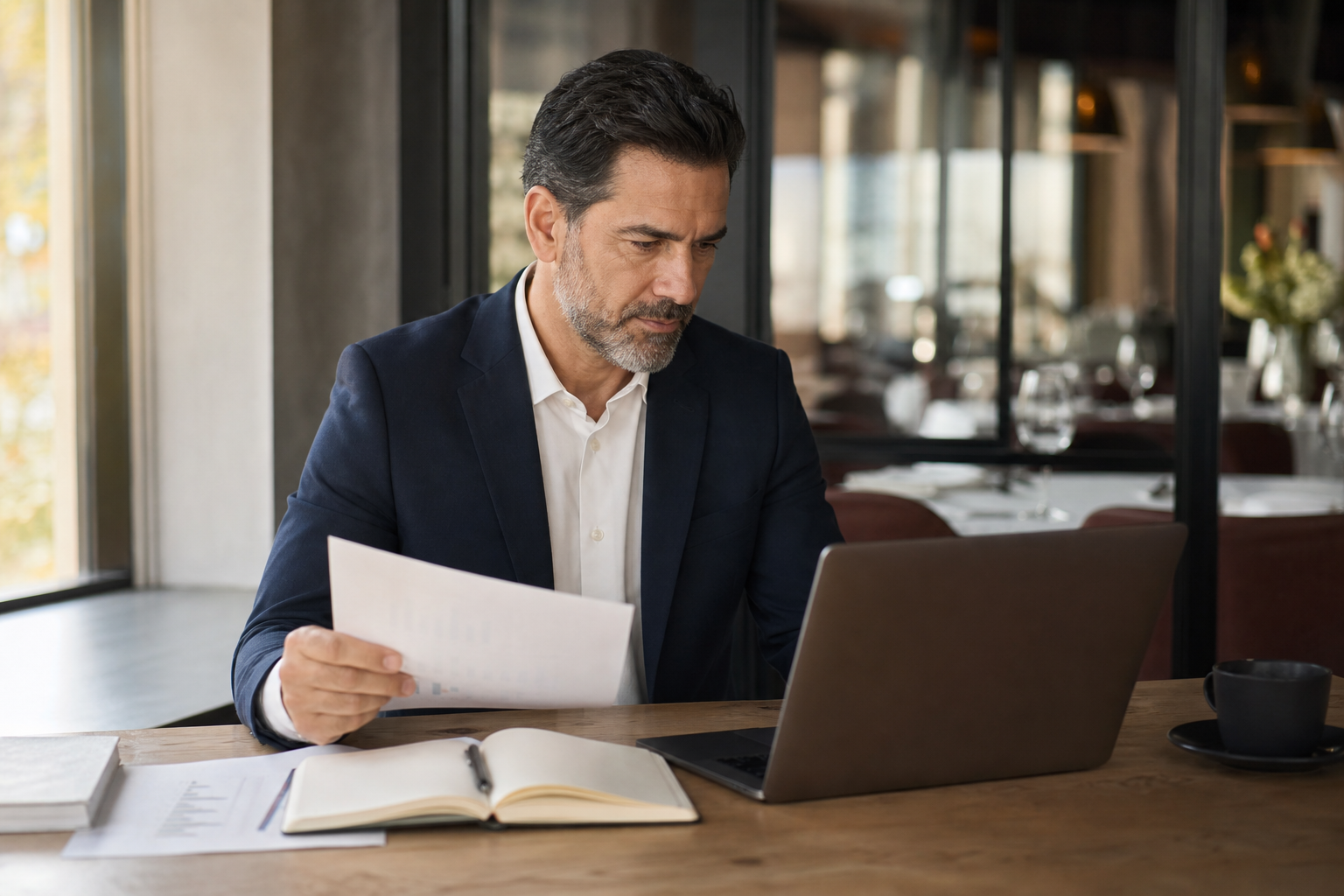 Finance manager with laptop
