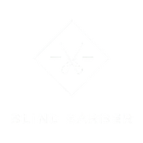 blind barber logo - white