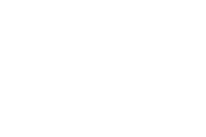 tiffs treats logo - white